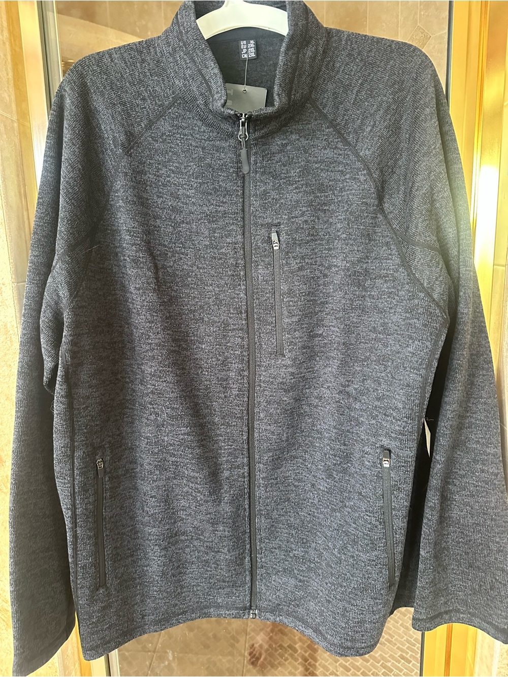 Tactical Men's Full-Zip Heathered Gray Sweater Jacket NWT!